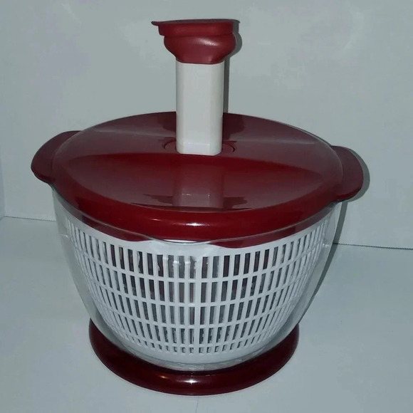 KitchenAid Salad Spinner Fruit Cleaner Mixer RED Complete w 3 Dividers & Cap - Picture 1 of 6